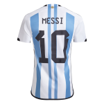 New MESSI #10 Argentina Three Stars Home 2022 Champion Jersey