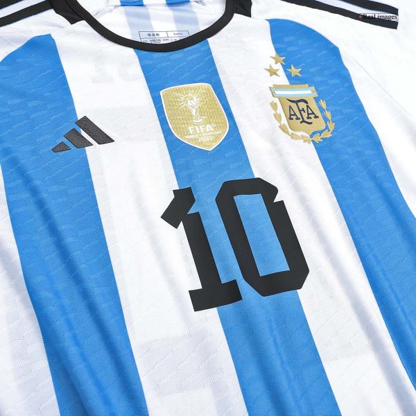 Champions Argentina 3 Stars Home Authentic Jersey 2022