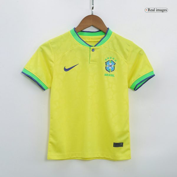 Brazil Home Kids Soccer Jerseys Kit 2022