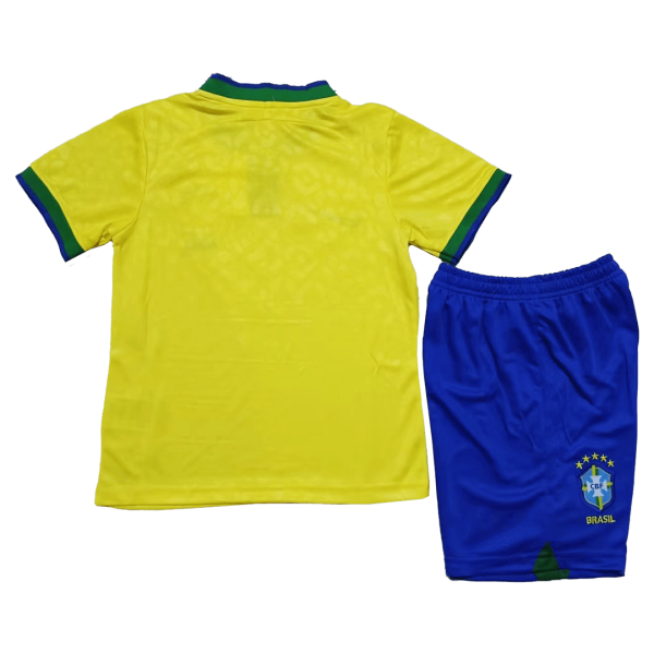 Brazil Home Kids Soccer Jerseys Kit 2022