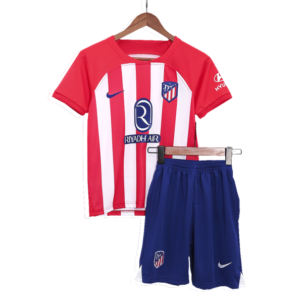 Atletico Madrid Home Kids Soccer Jerseys Kit 2023/24