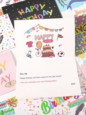 1 Pcs Random Style Personalized Birthday Greeting Card