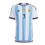 New TAGLIAFICO #3 Argentina Three Stars Home World Cup 2022 Champion Authentic Jersey