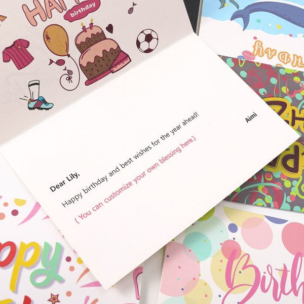 1 Pcs Random Style Personalized Birthday Greeting Card