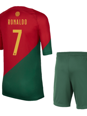 RONALDO #7 Portugal Home Kids Jerseys Kit 2022/23