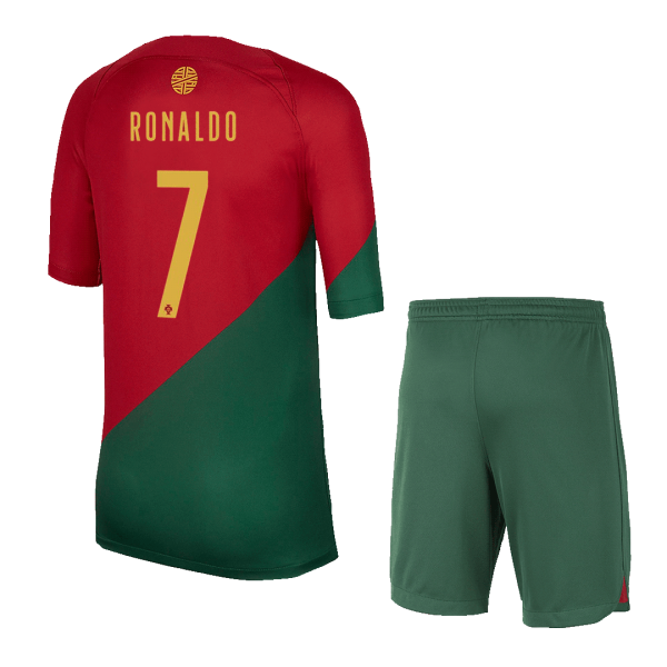 RONALDO #7 Portugal Home Kids Jerseys Kit 2022/23