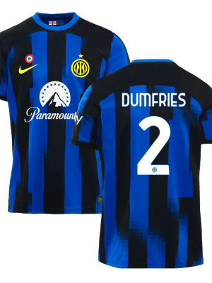 DUMFRIES #2 Inter Milan Home Soccer Jersey 2023/24