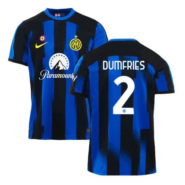 DUMFRIES #2 Inter Milan Home Soccer Jersey 2023/24