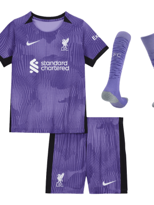 Liverpool Third Away Kids Soccer Jerseys Full Kit 2023/24