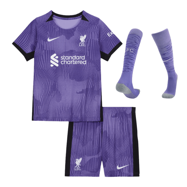 Liverpool Third Away Kids Soccer Jerseys Full Kit 2023/24