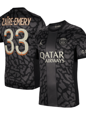 ZA?RE-EMERY #33 PSG Third Away Soccer Jersey 2023/24