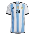 E. FERNANDEZ #24 Argentina Three Stars Home Authentic Jersey World Cup 2022