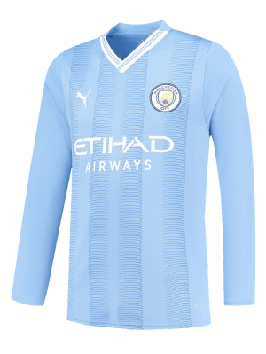 Manchester City Home Long Sleeve Soccer Jersey 2023/24