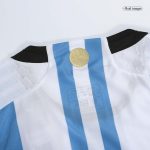 New SignMESSI #10 Argentina Three Stars Home 2022 Champion Authentic Jersey