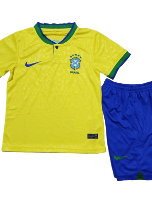 Brazil Home Kids Soccer Jerseys Kit 2022