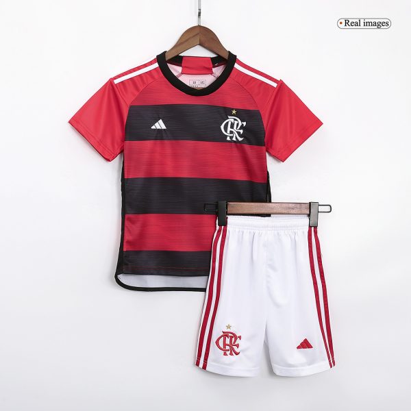 CR Flamengo Home Kids Jerseys Kit 2023/24