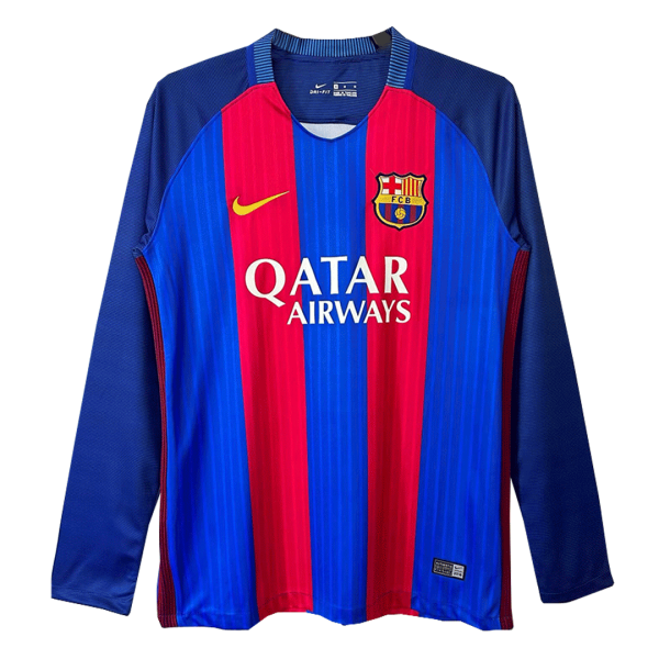 Vintage Soccer Jersey Barcelona Home Long Sleeve 16/17