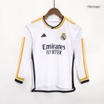 Real Madrid Home Long Sleeve Kids Soccer Jerseys Kit 2023/24