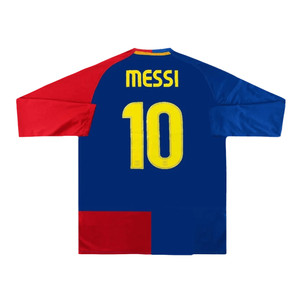 Vintage Soccer Jersey MESSI #10 Barcelona Home Long Sleeve 2008/09 - UCL Final