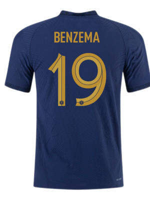 BENZEMA #19 France Home Authentic Jersey World Cup 2022