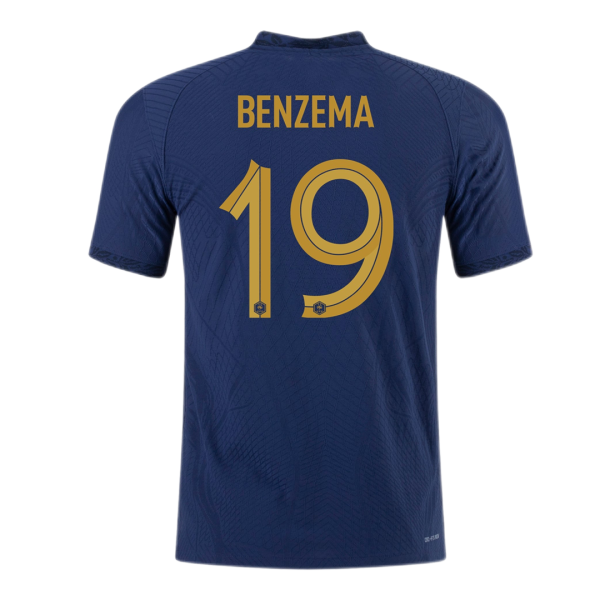 BENZEMA #19 France Home Authentic Jersey World Cup 2022