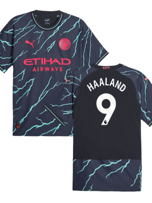 HAALAND #9 Manchester City Third Away Authentic Soccer Jersey 2023/24