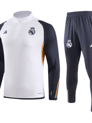 Real Madrid 1/4 Zip Tracksuit 2023/24 White