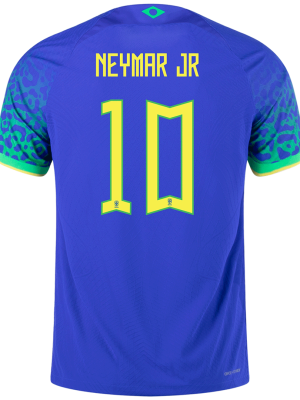 NEYMAR JR #10 Brazil Away Authentic Jersey 2022