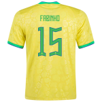 FABINHO #15 Brazil Home Jersey World Cup 2022