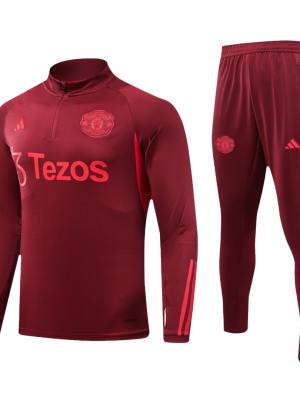 Manchester United 1/4 Zip Tracksuit 2023/24 Red