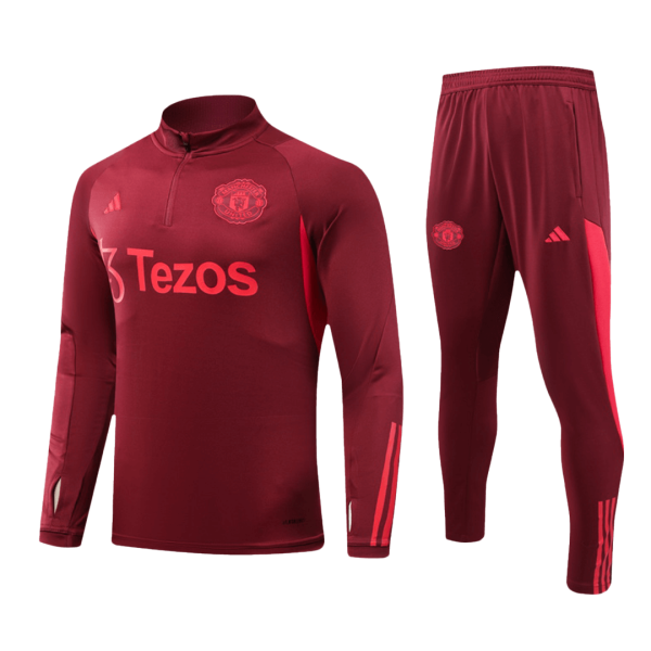 Manchester United 1/4 Zip Tracksuit 2023/24 Red