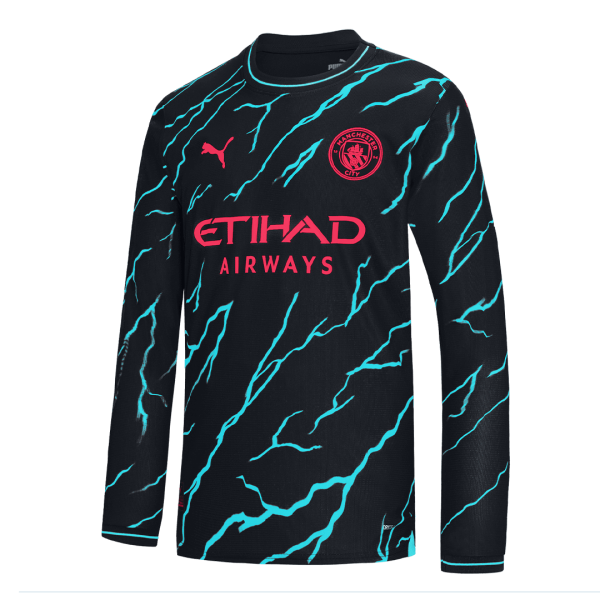 Manchester City Third Away Long Sleeve Soccer Jersey 2023/24