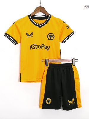 Wolverhampton Wanderers Home Kids Soccer Jerseys Kit 2023/24