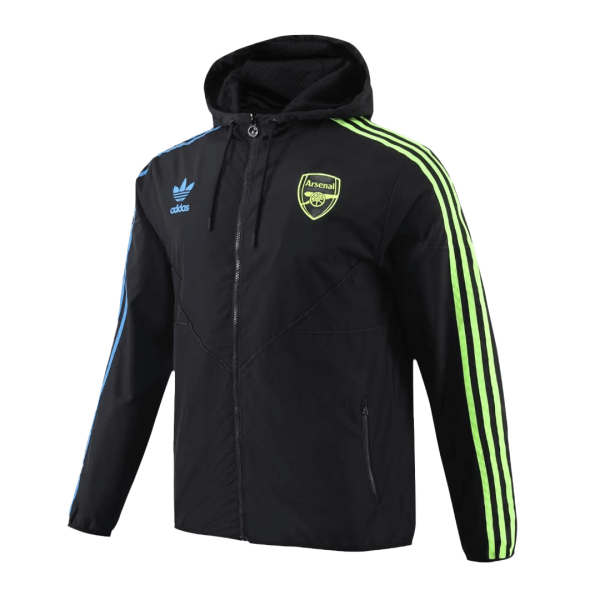 Arsenal Hoodie Windbreaker Jacket 2023/24 - Black