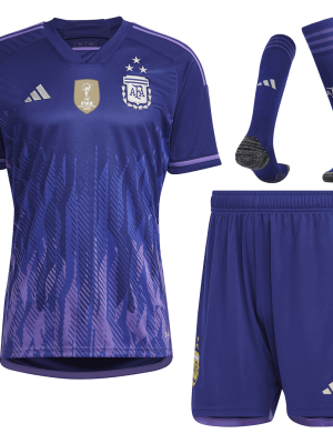 Argentina Away World Cup Jerseys Full Kit 2022 - Three Stars