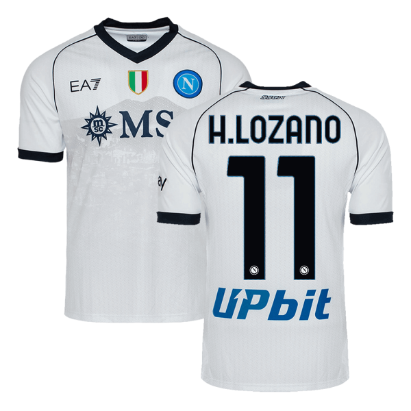 H.LOZANO #11 Napoli Away Authentic Soccer Jersey 2023/24