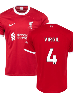 VIRGIL #4 Liverpool Home Soccer Jersey 2023/24