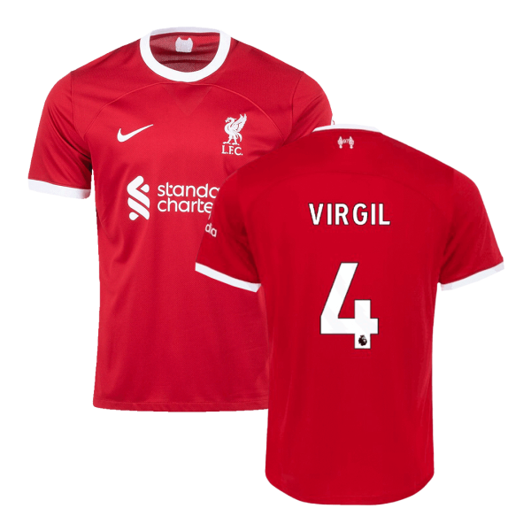 VIRGIL #4 Liverpool Home Soccer Jersey 2023/24