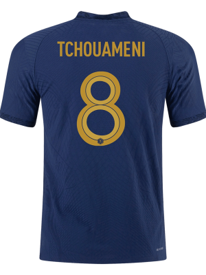 TCHOUAMENI #8 France Home Authentic Jersey World Cup 2022