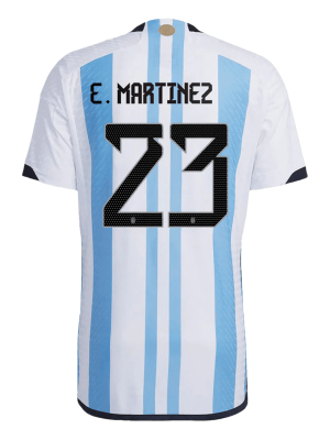 E. MARTINEZ #23 Argentina Three Stars Home Authentic Jersey World Cup 2022