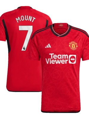 MOUNT #7 Manchester United Home Long Sleeve Soccer Jersey 2023/24