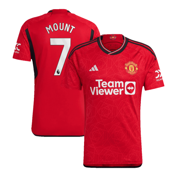 MOUNT #7 Manchester United Home Long Sleeve Soccer Jersey 2023/24