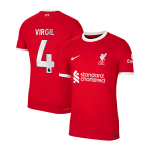 VIRGIL #4 Liverpool Home Authentic Soccer Jersey 2023/24