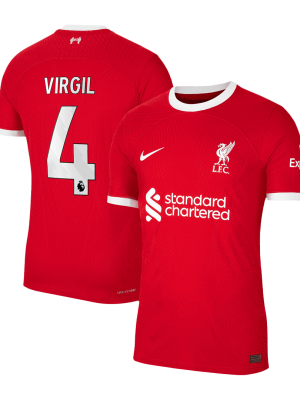 VIRGIL #4 Liverpool Home Authentic Soccer Jersey 2023/24