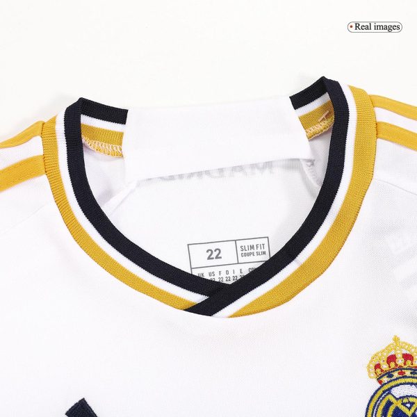 Real Madrid Home Long Sleeve Kids Soccer Jerseys Kit 2023/24