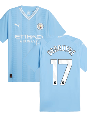 DE BRUYNE #17 Manchester City Home Authentic Soccer Jersey 2023/24