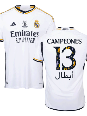 CAMPEONES #13 Real Madrid Campeones Supercopa Home Authentic Soccer Jersey 2023/24