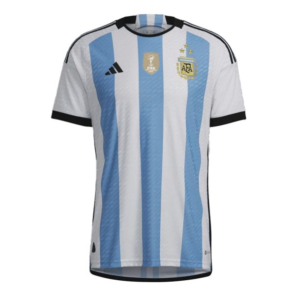 Champions Argentina 3 Stars Home Authentic Jersey 2022