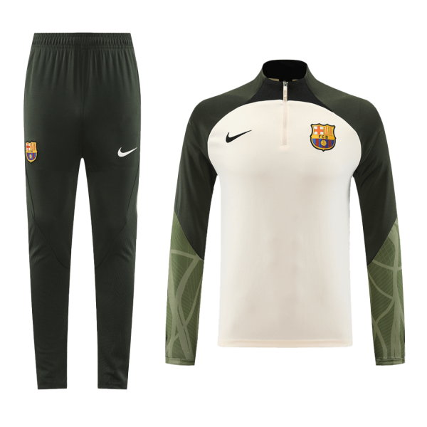 Barcelona 1/4 Zip Tracksuit 2023/24 Cream