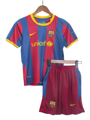 Vintage Barcelona Home Kids Soccer Jerseys Kit 2010/11